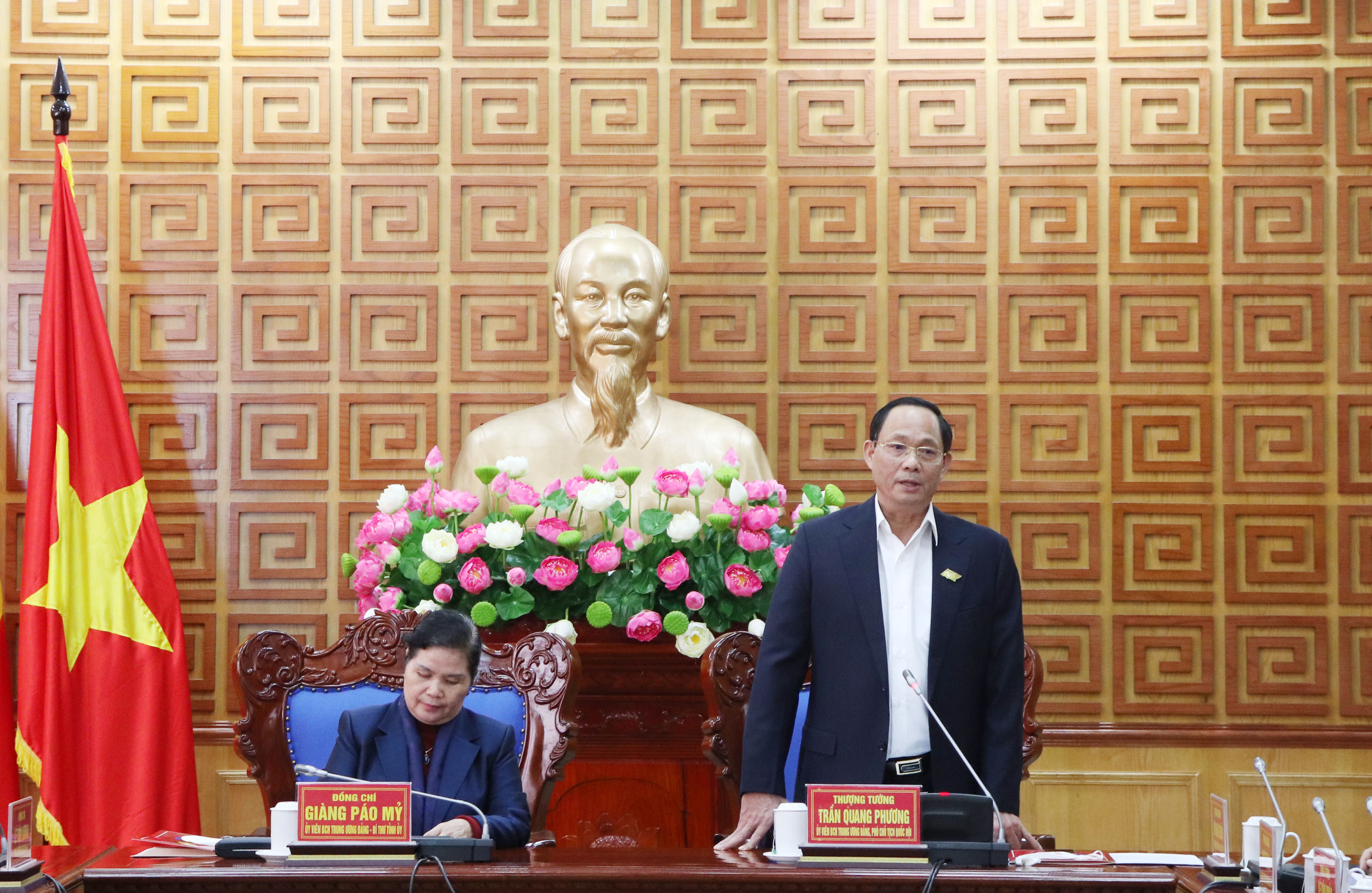 THƯỢNG TƯỚNG TRẦN QUANG PHƯƠNG, PHÓ CHỦ TỊCH QUỐC HỘI THĂM VÀ  LÀM VIỆC TẠI TỈNH LAI CHÂU